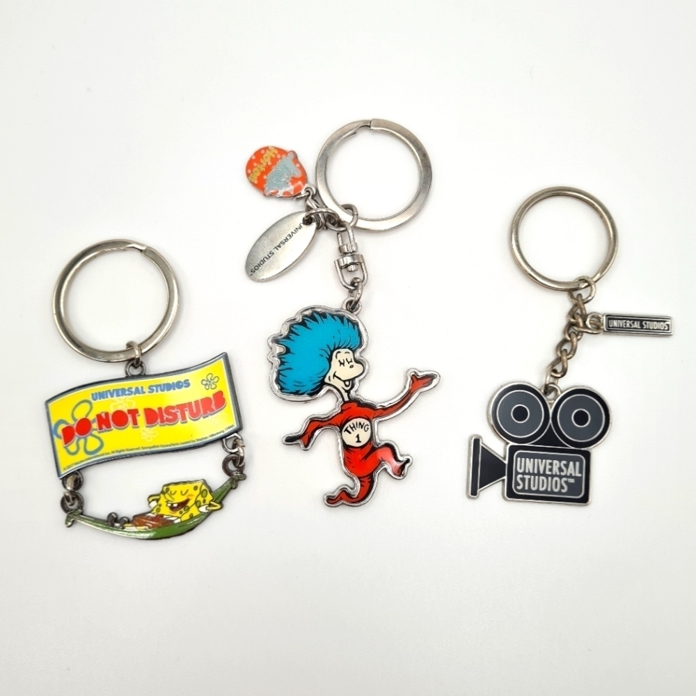 Universal Studios Keychains Metal & Enamel Key rings Bundle of 3